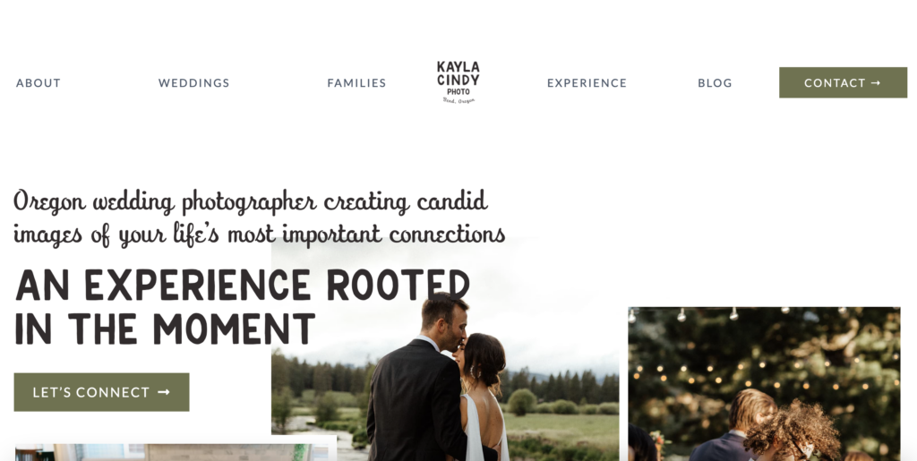 A screenshot of a wedding photography website includes creative web copy.